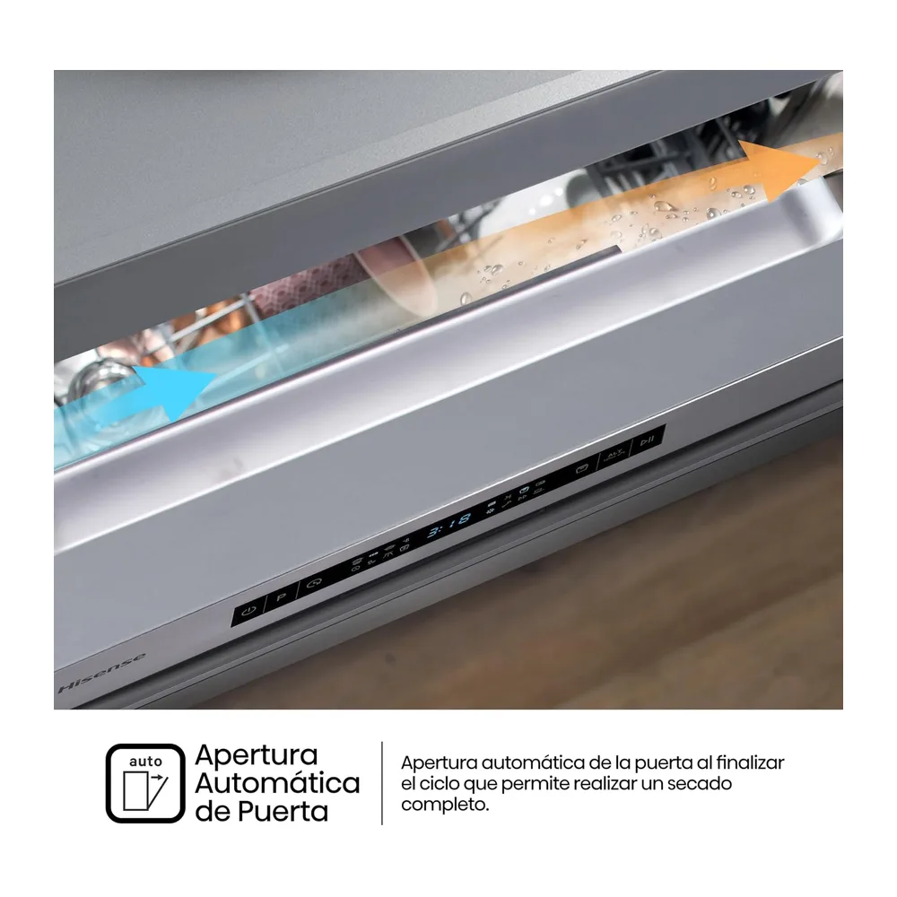 Hisense HS543D10X-Lavavajillas, Libre Instalación, 45cm de Ancho, Class D, 11 Servicios, 8 Programas, 1/2 — 6