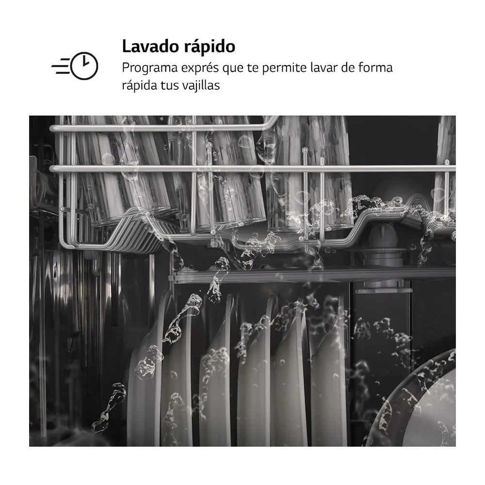 LG DF030FL - Lavavajillas 60 cm, 13 cubiertos, cuba de acero, Serie 100, Eficiencia E, Inox Antihuellas — 4