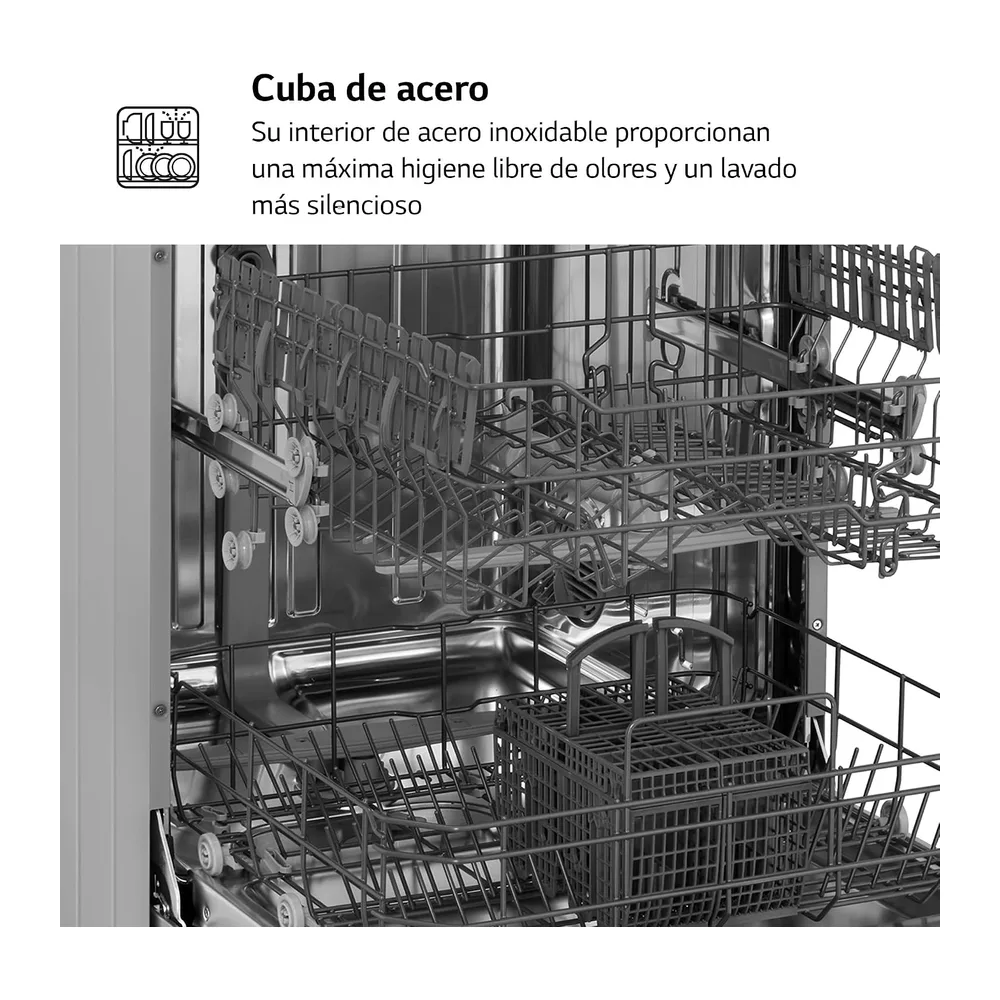 LG DF030FL - Lavavajillas 60 cm, 13 cubiertos, cuba de acero, Serie 100, Eficiencia E, Inox Antihuellas — 5