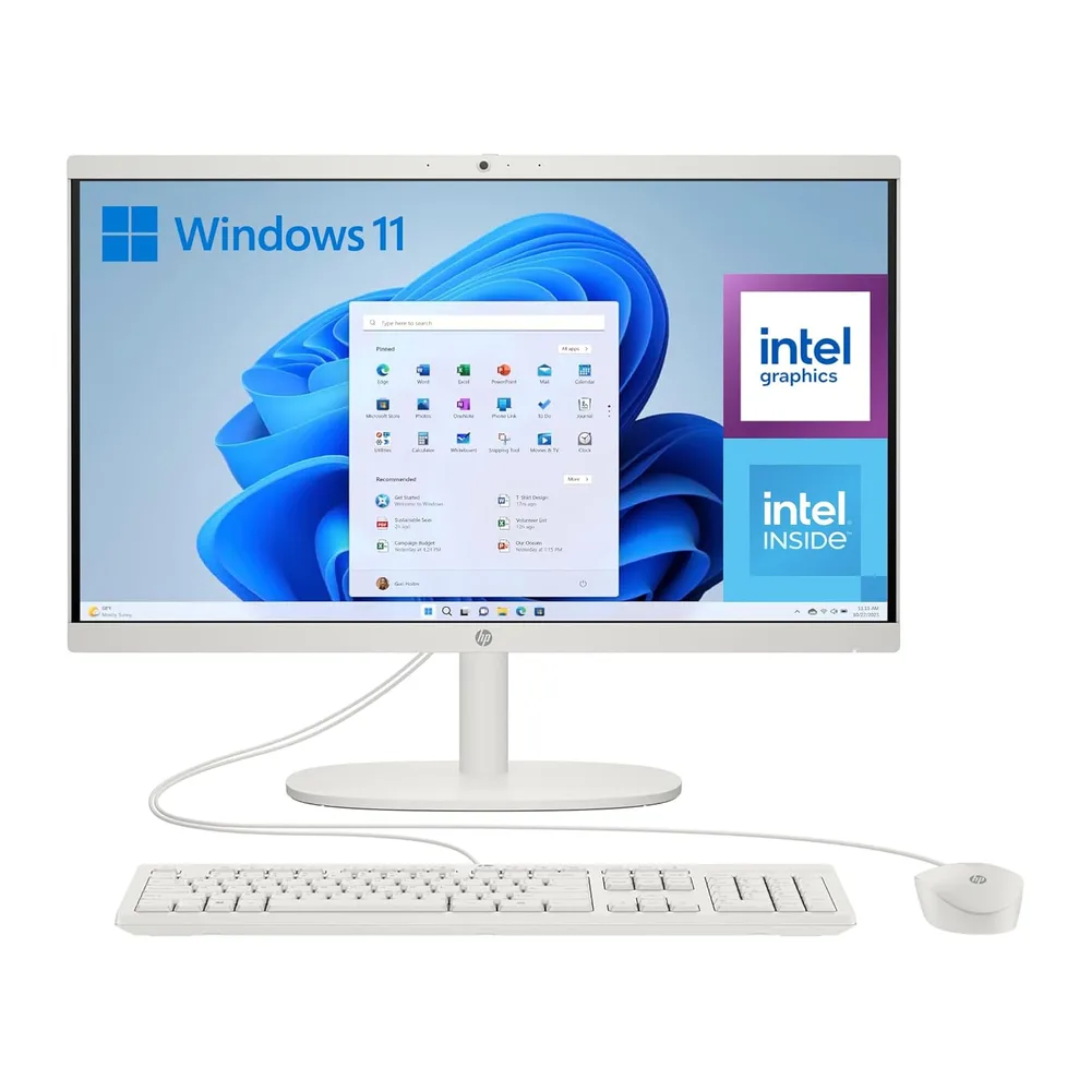 HP All-in-One 22-dg0014ns - Ordenador de 21.5" (Intel N100, 8GB RAM, 256GB SSD, Intel UHD Graphics, Windows)