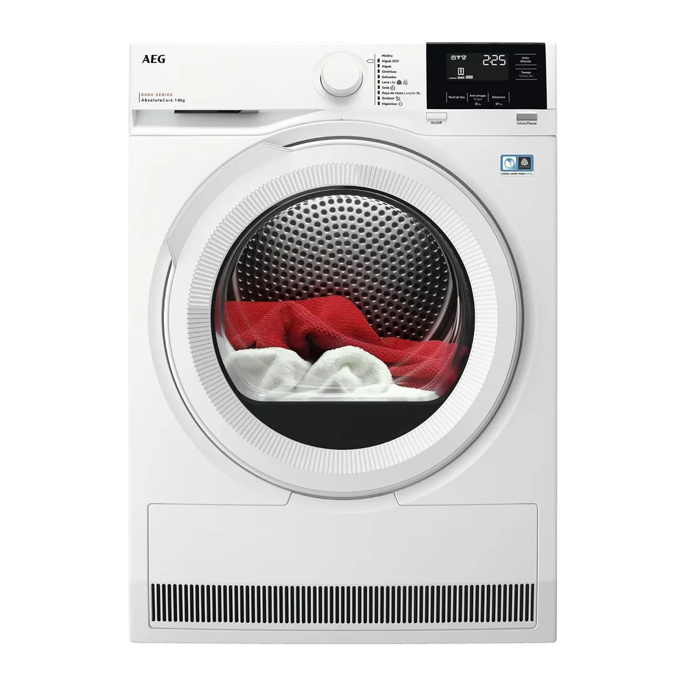 AEG TR818A2OB – Secadora con Bomba de Calor Serie 8000 AbsoluteCare, 8 kg, Control Preciso del Secado,