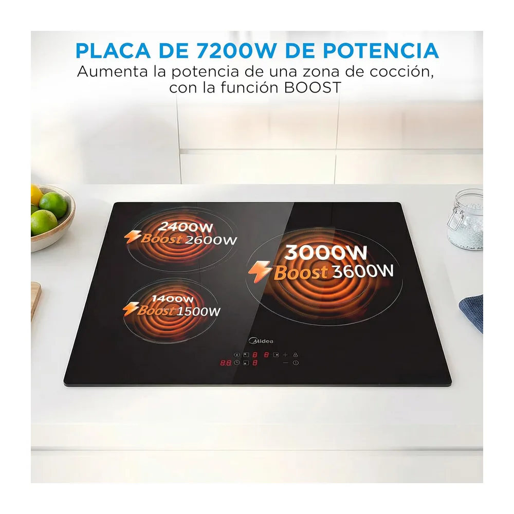 MIDEA Placa Inducción 3 fuegos 60 cm 7200 W — 4