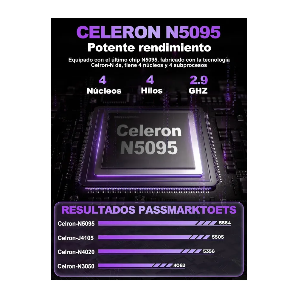 NOTODD Ordenador Portátil 16 Pulgadas Celeron N5095 Up to 2.9Ghz — 3