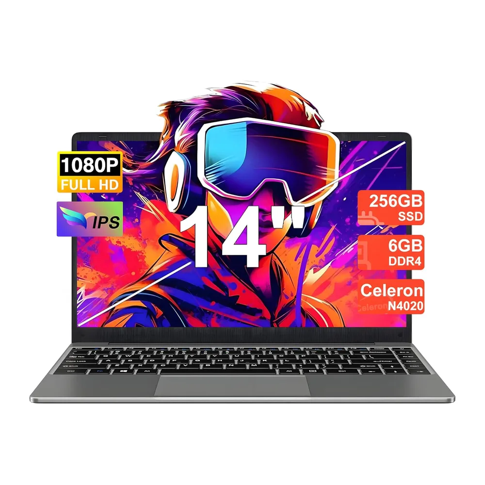 NOTODD Ordenador Portátil Win 11 Portátil 14 Pulgadas 6GB RAM 256GB SSD