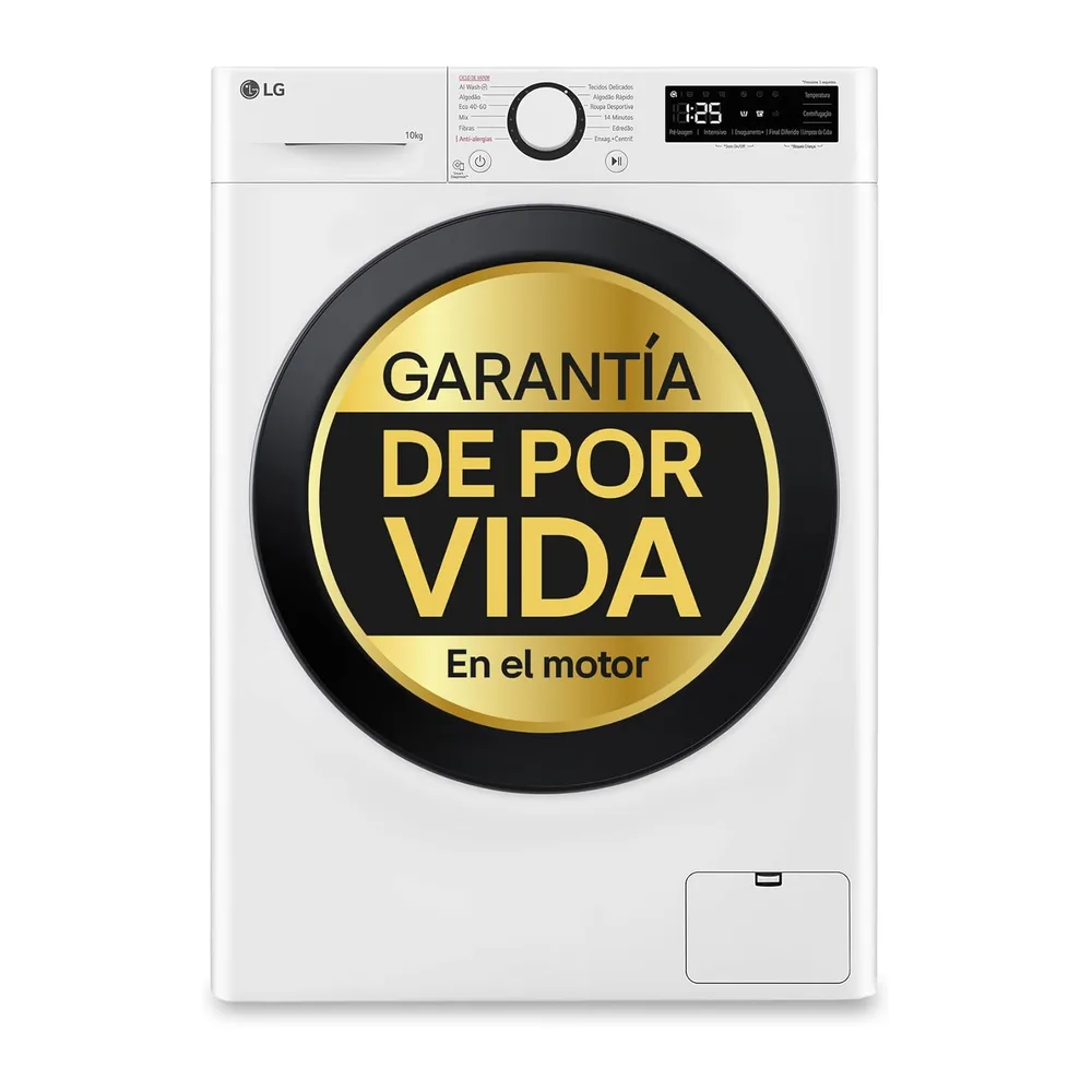 LG F4WR5010A6W - Lavadora Inteligente, 10kg, AI Direct Drive, 1400rpm, Vapor Steam, Clasificación A, Serie