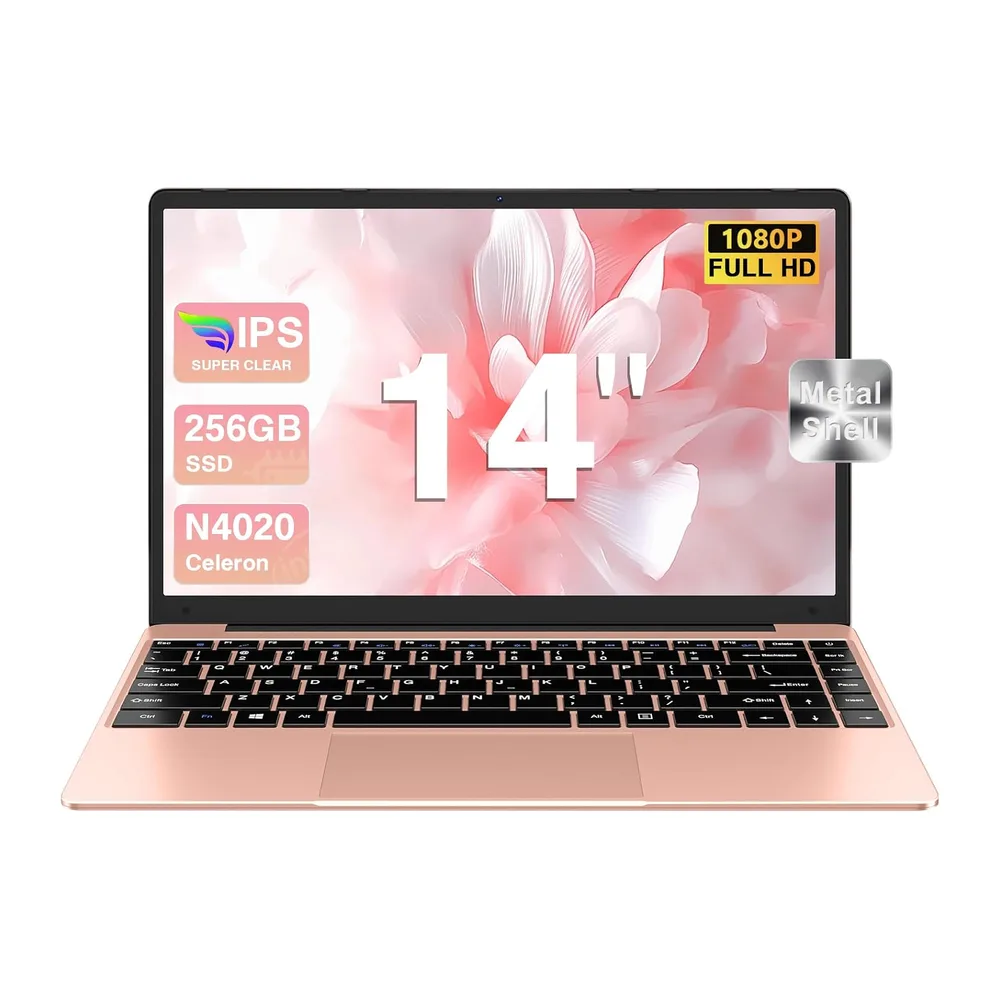 bvate 2026 Ordenador Portátil 14 Pulgadas hasta 2,8 GHz Celeron 256GB SSD PC Portátil Soporta 1TB SSD