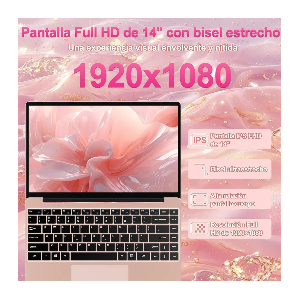 bvate 2026 Ordenador Portátil 14 Pulgadas hasta 2,8 GHz Celeron 256GB SSD PC Portátil Soporta 1TB SSD — 4