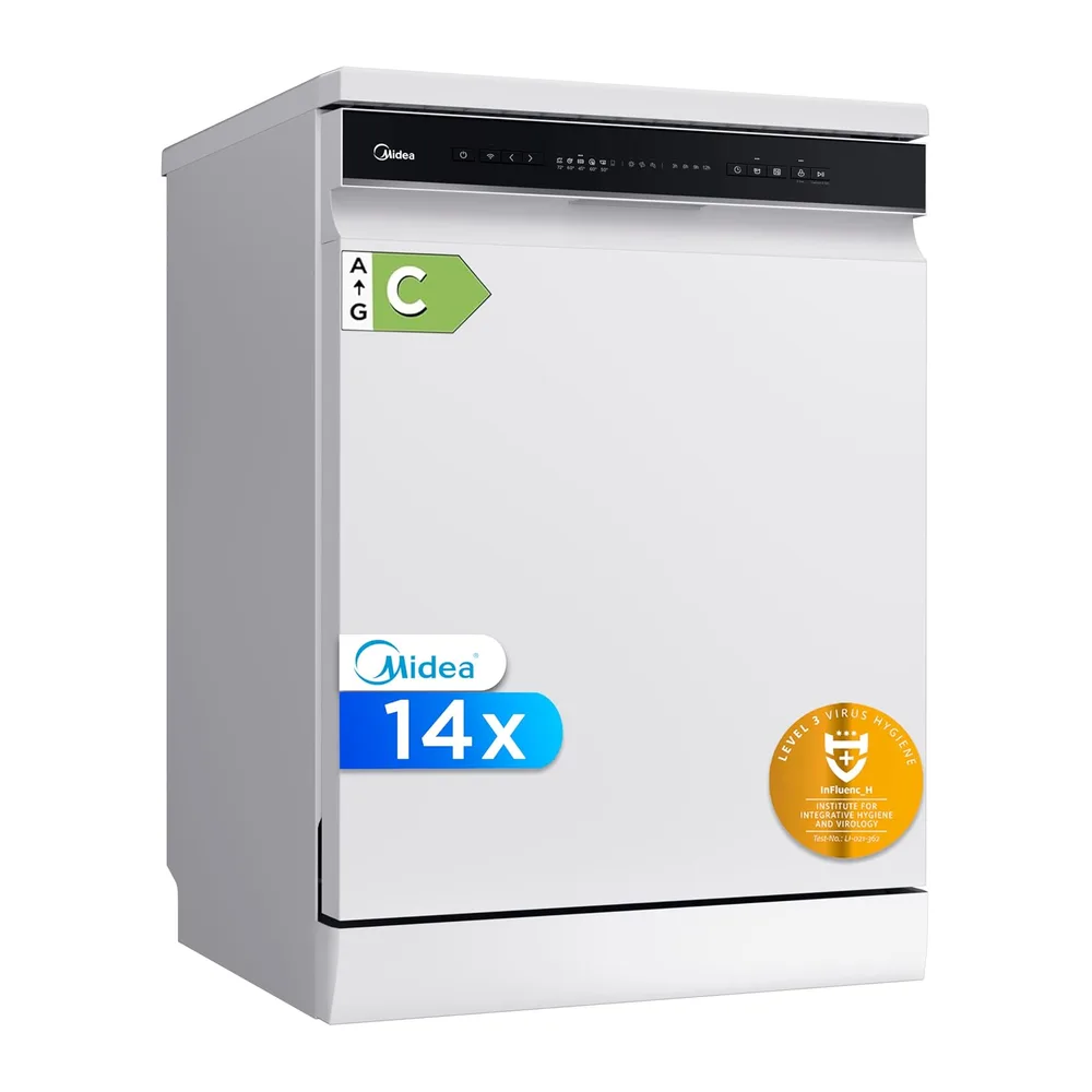 Midea Lavavajillas 60 cm+++ Blanco para 14 servicios