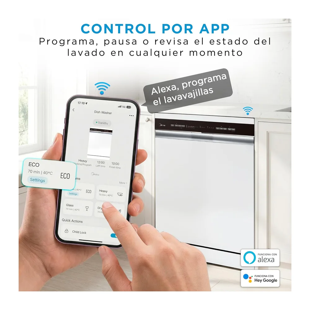 Midea Lavavajillas 60 cm+++ Blanco para 14 servicios — 3
