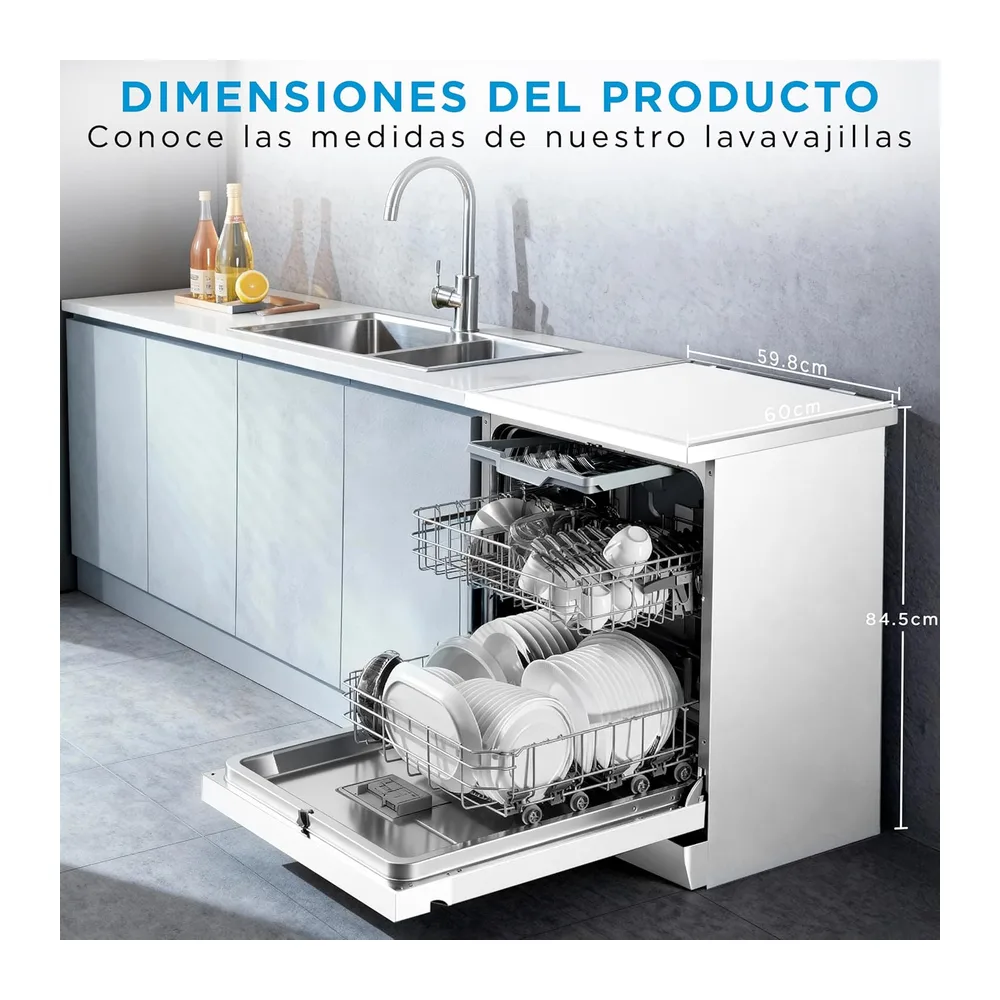 Midea Lavavajillas 60 cm+++ Blanco para 14 servicios — 4