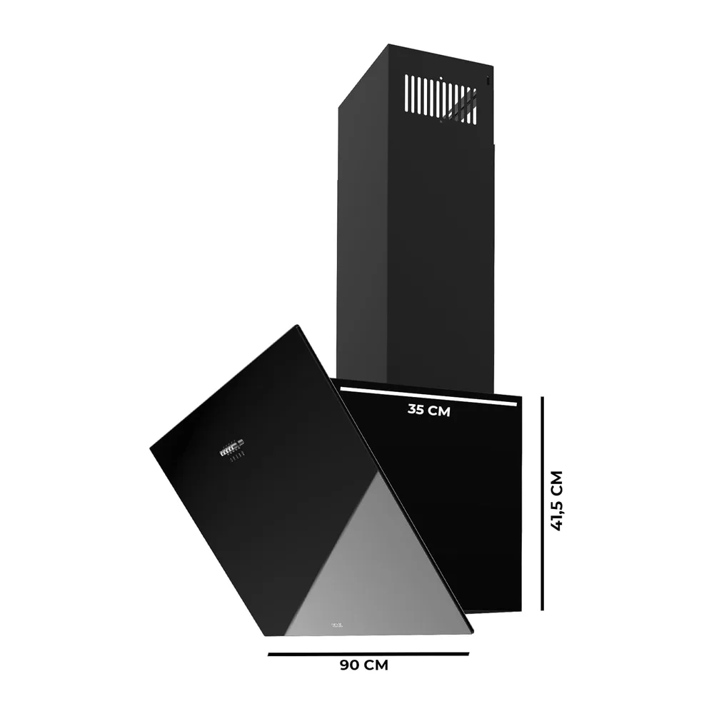 Cecotec Campana Decorativa de 90cm Bolero Flux DM 906500 Glass Black A. Motor 165W — 2