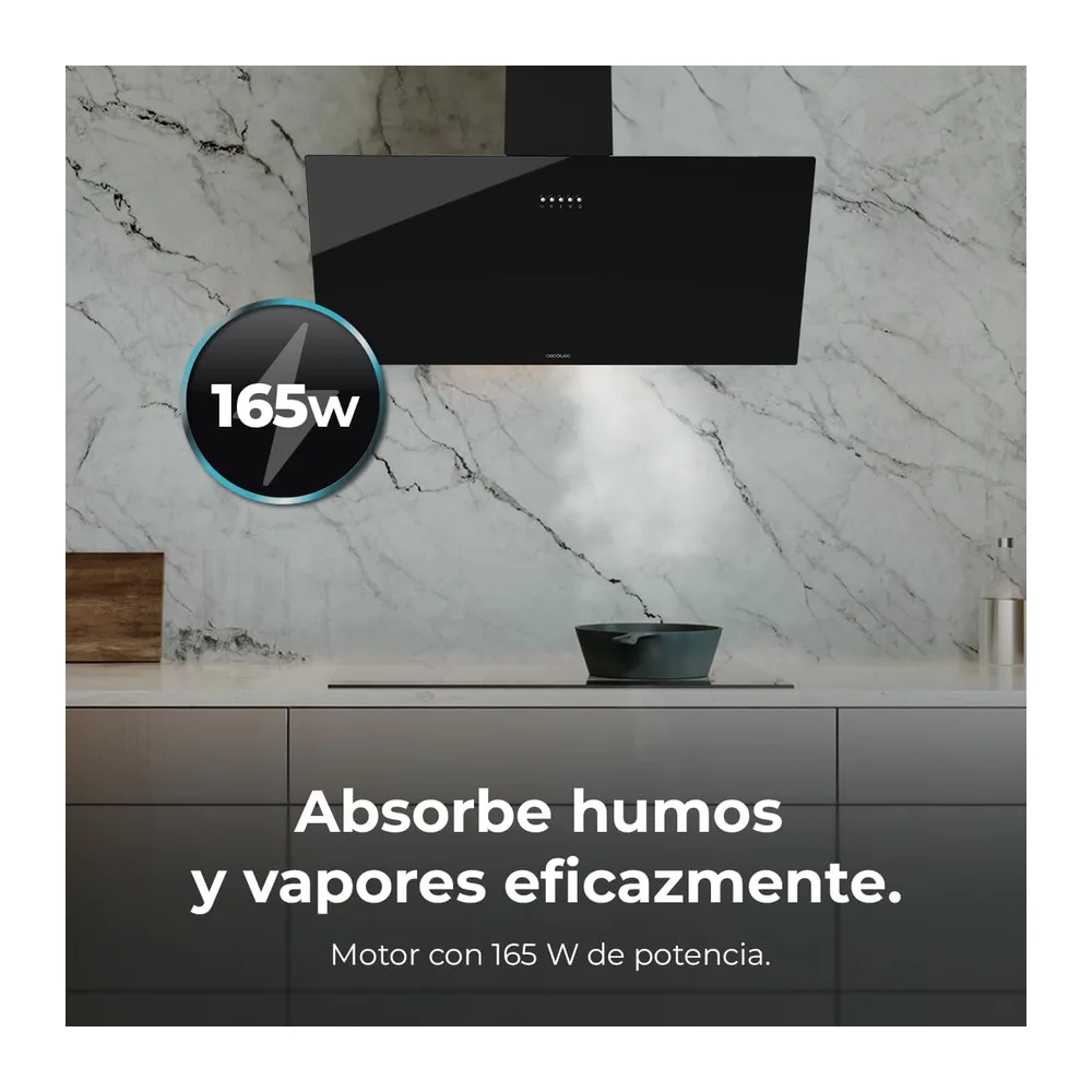 Cecotec Campana Decorativa de 90cm Bolero Flux DM 906500 Glass Black A. Motor 165W — 6
