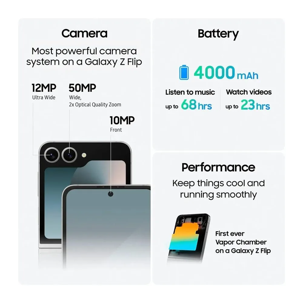 SAMSUNG Galaxy Z Flip6 256GB 12GB Azul (Reacondicionado) — 3