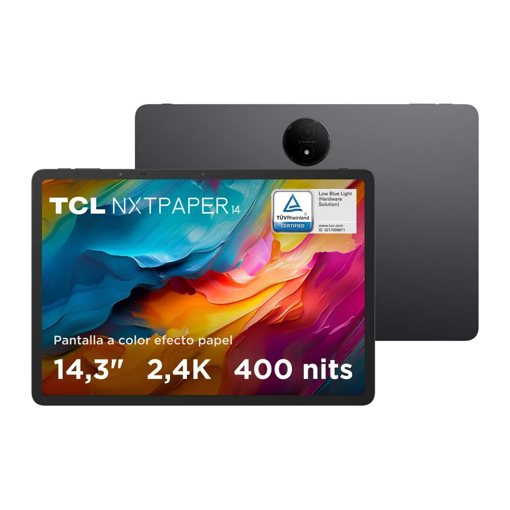 TCL NXTPAPER 14 WiFi - Tablet de 14.25" 2.4K, Octa-Core, 8GB de RAM (+8GB Extensión RAM), Memoria de 256GB,