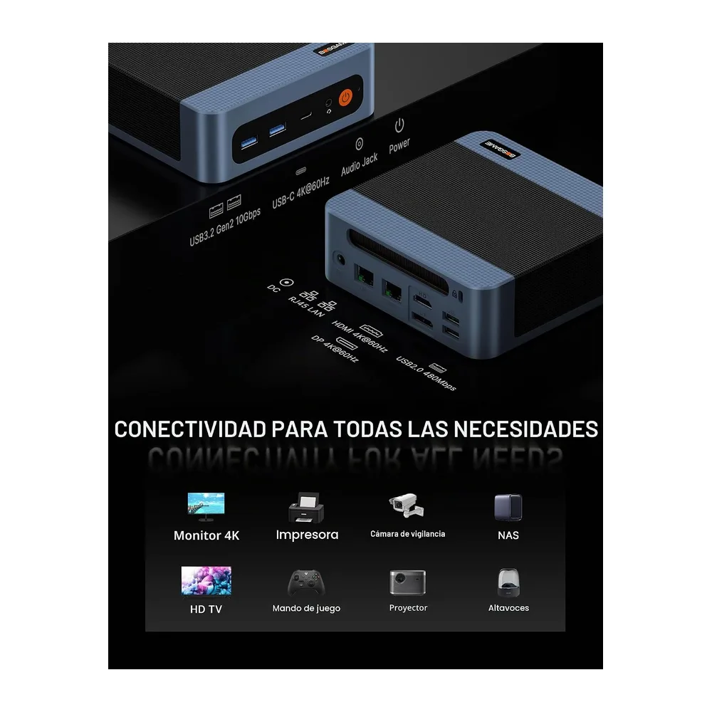 BOSGAME E5 Mini PC AMD Ryzen 5300U (hasta 3.8GHz) — 3