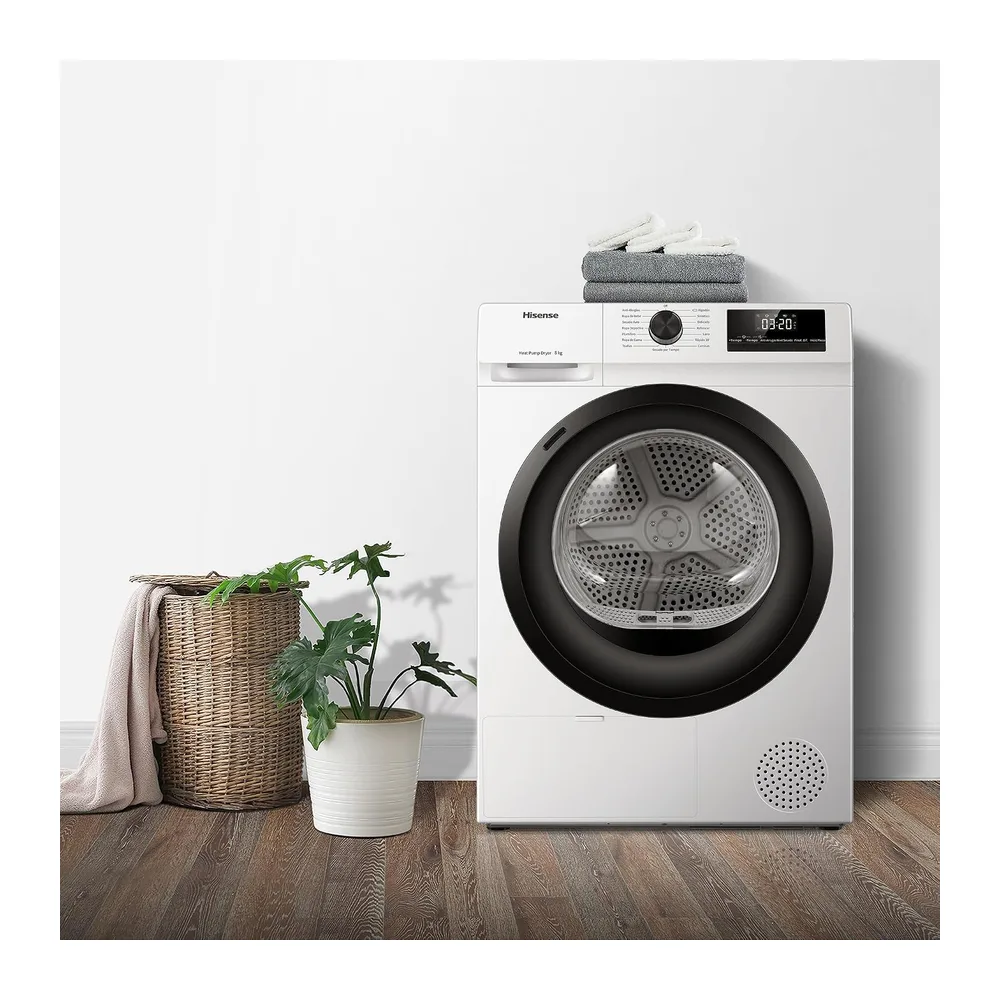 Hisense DHQE800BW2 - Secadora de Ropa, 8Kg, Clase D, Ancho 60cm, 16 Programas, Secado Automático, Secado — 2