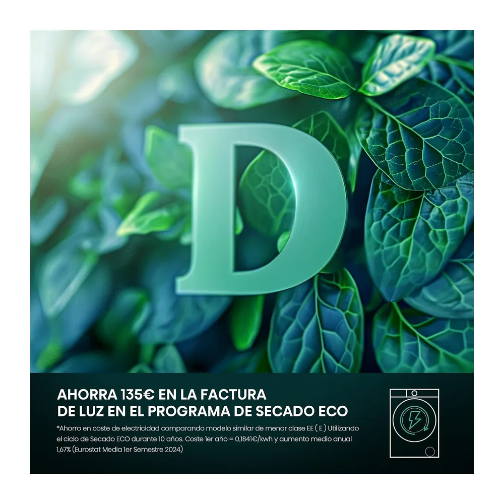Hisense DHQE800BW2 - Secadora de Ropa, 8Kg, Clase D, Ancho 60cm, 16 Programas, Secado Automático, Secado — 5