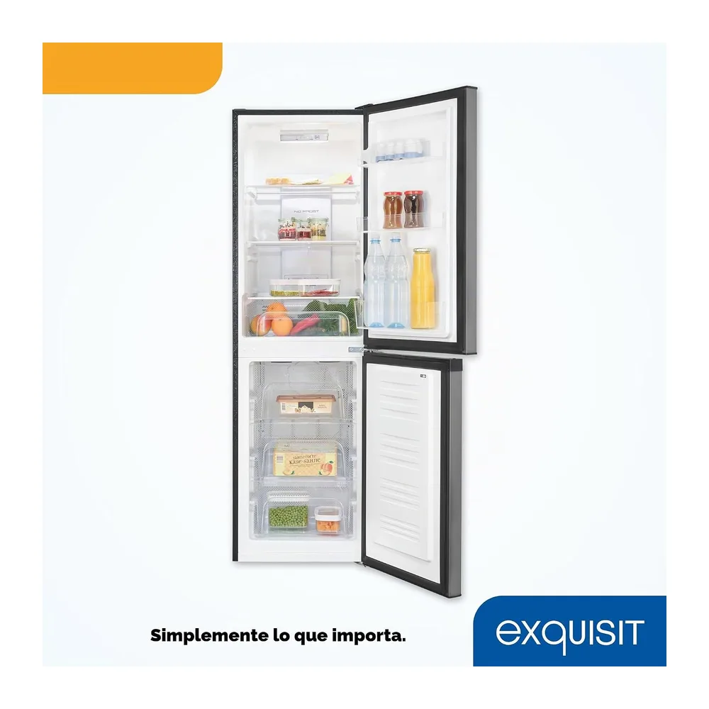 Exquisit® Frigorífico Combi No Frost 193L Inoxlook Antracita Clase E [Clase de eficiencia energética E] — 6