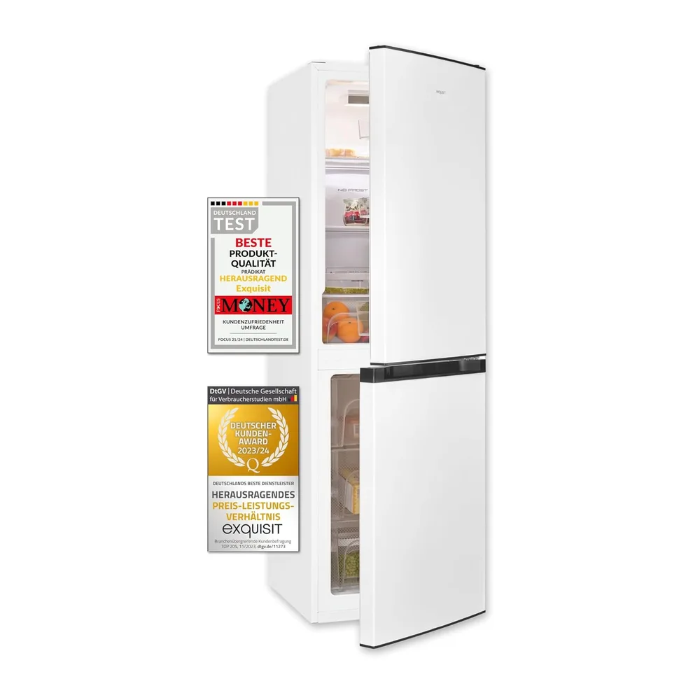 Exquisit® Frigorífico Combi No Frost 193L Blanco Clase E Multi Air Flow [Clase de eficiencia energética E]