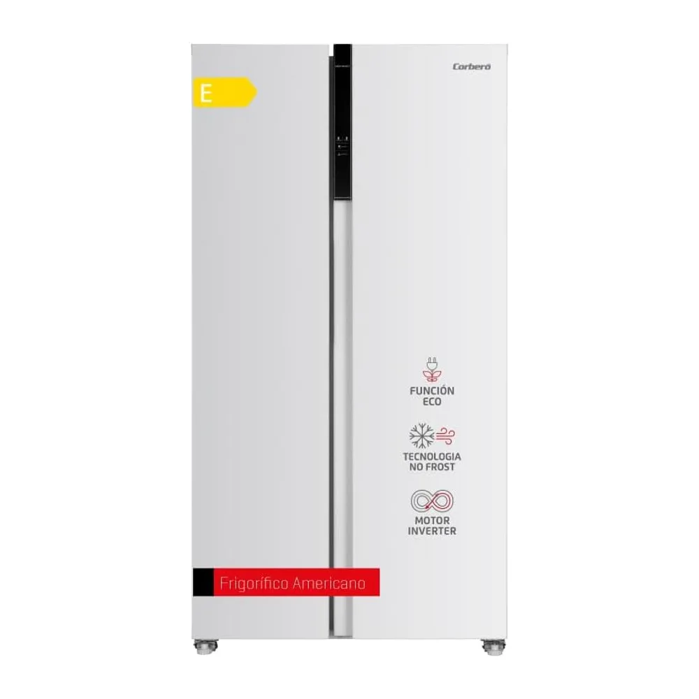 Corbero - Frigorífico Americano 2 Puertas | CFSBSH634NFW | 442L| 177 cm| No Frost | Inverter | Display |