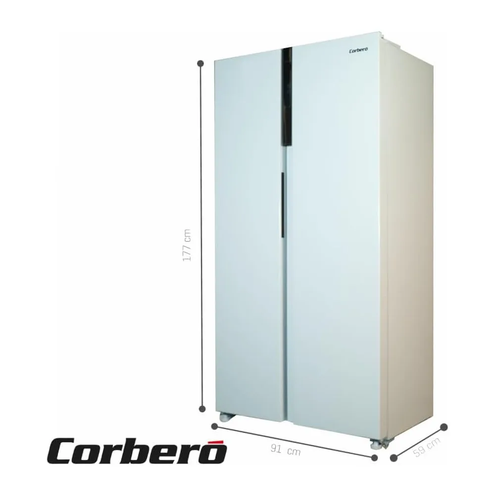 Corbero - Frigorífico Americano 2 Puertas | CFSBSH634NFW | 442L| 177 cm| No Frost | Inverter | Display | — 2