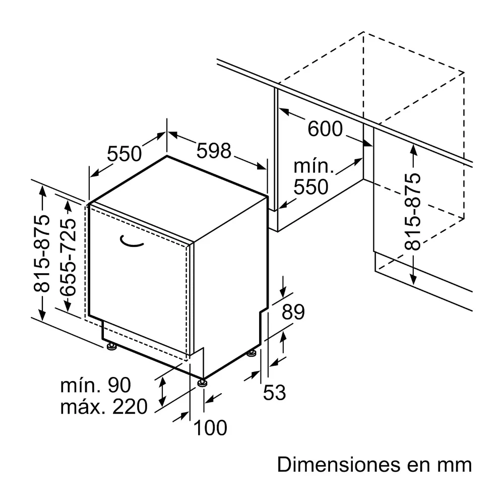 Bosch, Lavavajillas Integrable, Serie 4, 14 servicios, SMV4ECX28E [Clase de eficiencia energética A] — 2