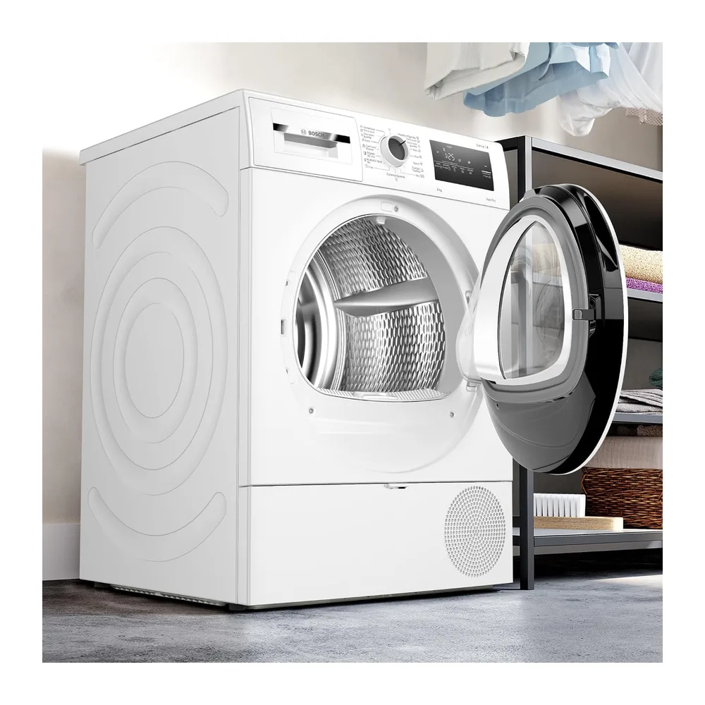 Bosch - Secadora con bomba de calor, 8 kg, AutoDry, Antivibraciones, Blanco, WTR83200ES [Clase de eficiencia — 4