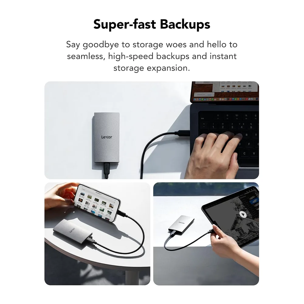 Lexar ES3 SSD Externo 1TB, SSD Portátil, PSSD hasta 1050MB/s Lectura — 3