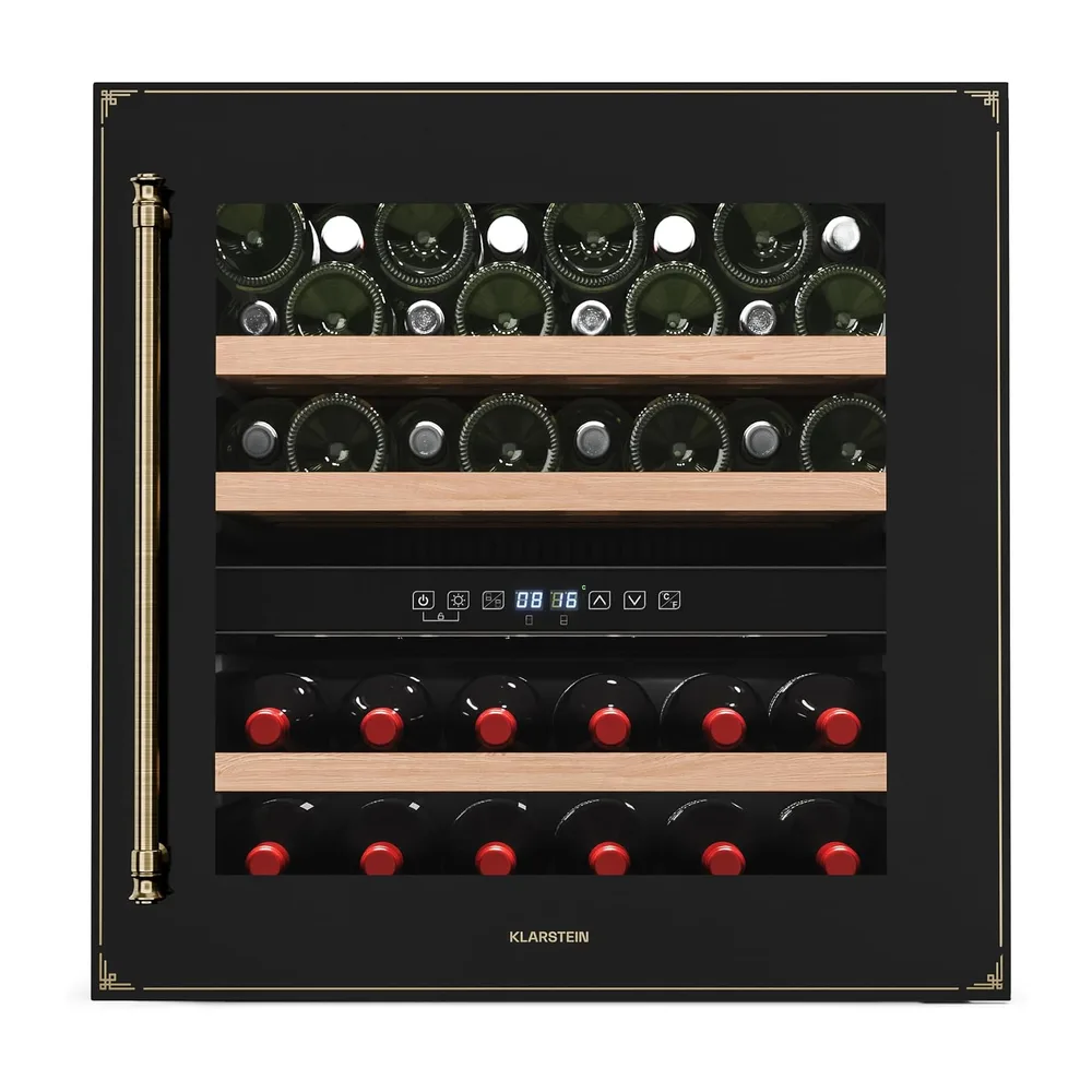 Klarstein Vinsider Victoria 36 Vinoteca - 36 Botellas, 2 Zonas, 5-22°C, Control Táctil, Iluminación LED,