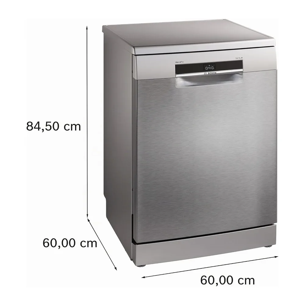 Bosch, Lavavajillas libre instalación, 60 cm, Acero antihuellas, SMS6ECI15E [Clase de eficiencia energética A] — 2