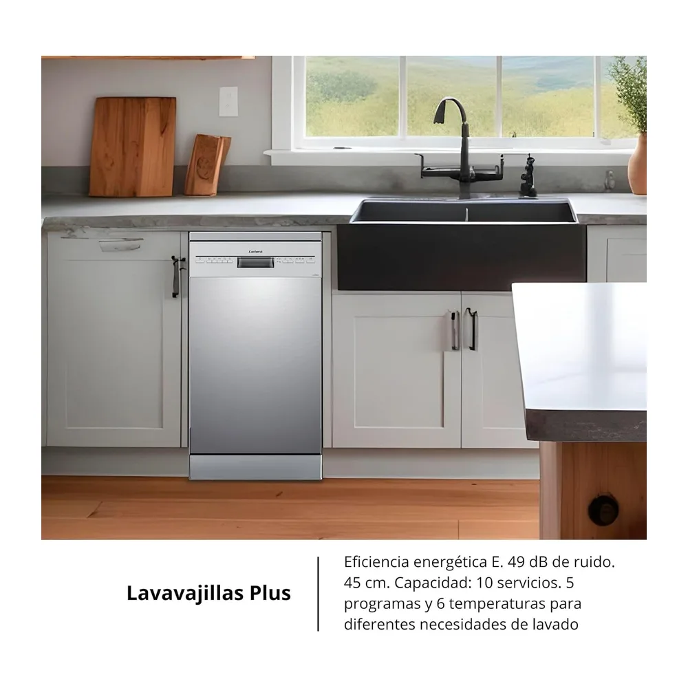 Corberó - Lavavajillas Plus 45 cm | CLVM403X | 10 Cubiertos, 5 Programas con 4 Temperaturas, Indicadores LED — 3