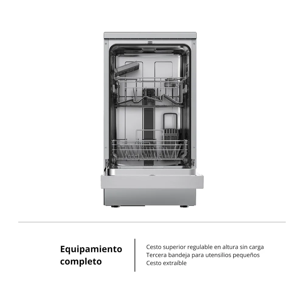 Corberó - Lavavajillas Plus 45 cm | CLVM403X | 10 Cubiertos, 5 Programas con 4 Temperaturas, Indicadores LED — 4