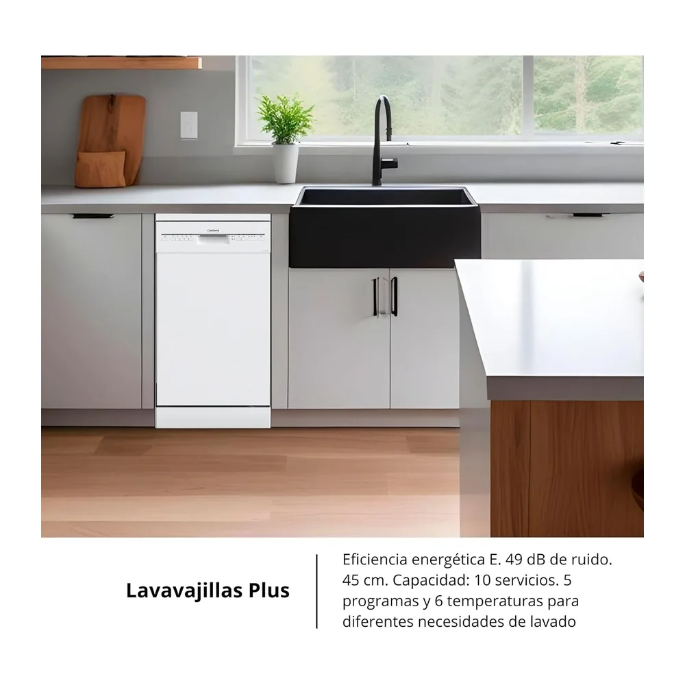 Corberó - Lavavajillas Plus 45cm | CLVM403W | 10 Cubiertos 5 Programas con 4 Temperaturas, Indicadores LED, — 5