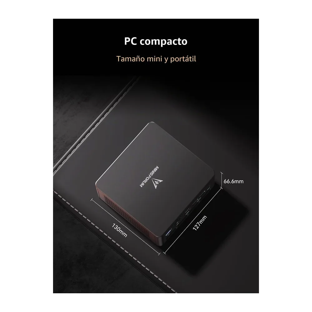 MINISFORUM UM890 Pro Mini PC, Procesador AMD Ryzen 9 8945HS, 8 núcleos/16 Hilos hasta 5,2 GHz, Tarjeta — 6