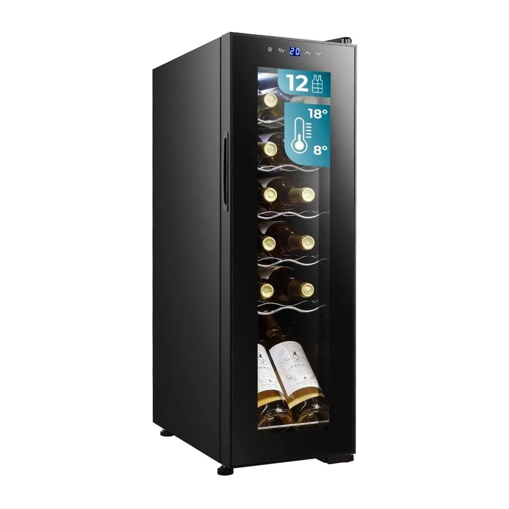 Cecotec Vinoteca Nevera para Vinos 12 Botellas Bolero GrandSommelier 1250 CoolCrystal Compressor. Libre