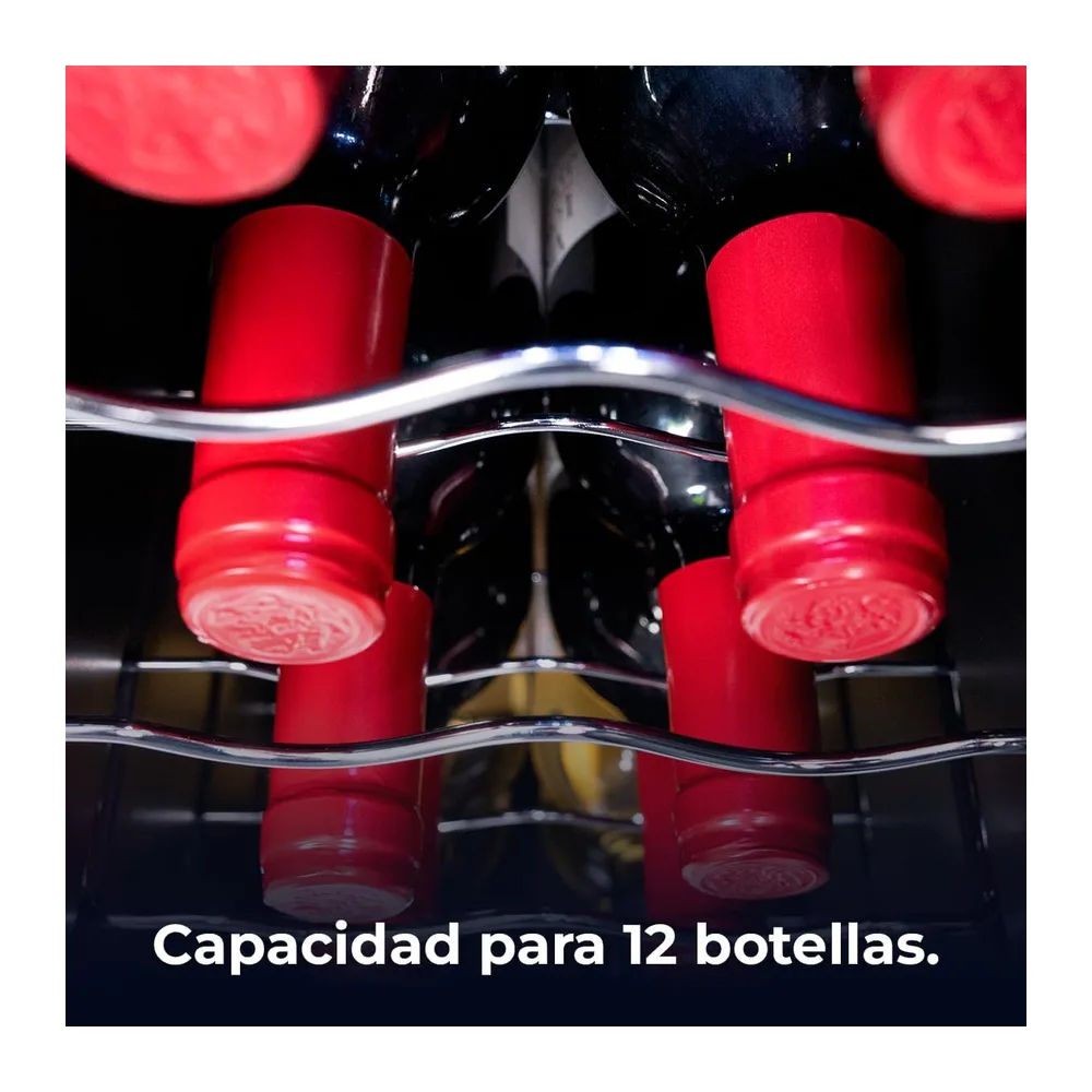Cecotec Vinoteca Nevera para Vinos 12 Botellas Bolero GrandSommelier 1250 CoolCrystal Compressor. Libre — 4