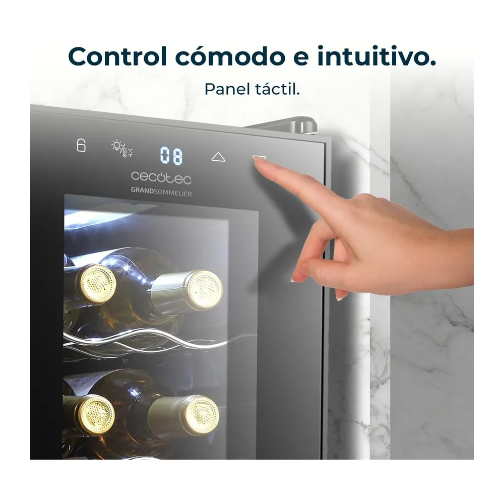 Cecotec Vinoteca Nevera para Vinos 12 Botellas Bolero GrandSommelier 1250 CoolCrystal Compressor. Libre — 5
