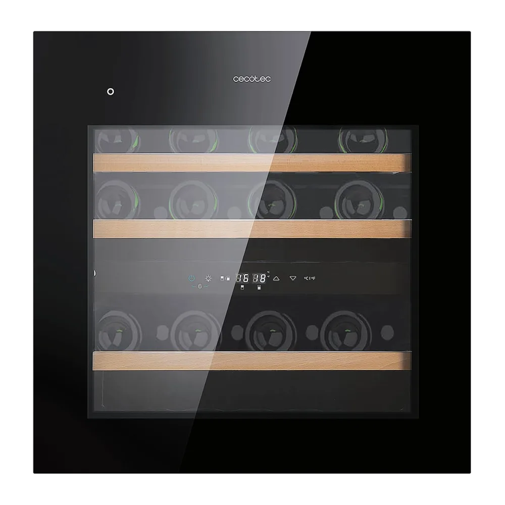 Cecotec Vinoteca Integrable con Compresor 36 Botellas GrandSommelier Duo 36000 Touch Black Compressor.