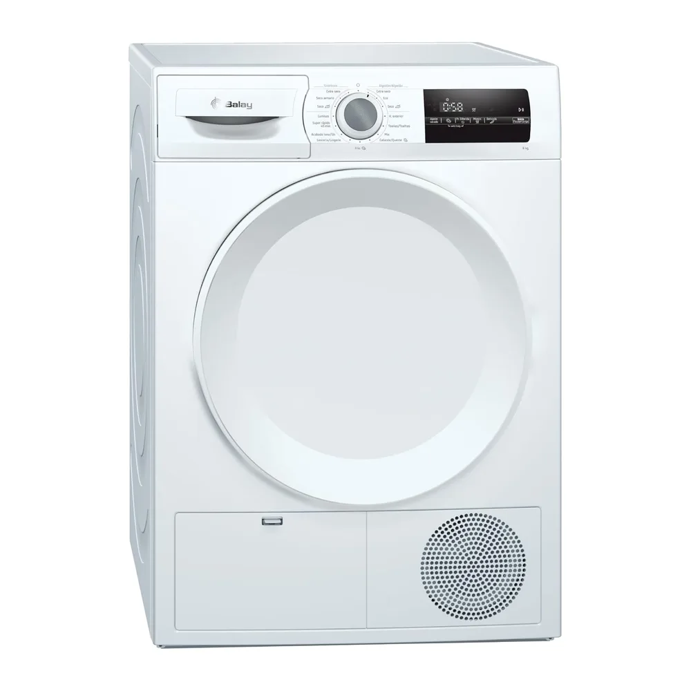 Balay, Secadora Bomba de Calor, Libre Instalación, 8 kg, Filtro fácil limpieza, Antivibración, Programa