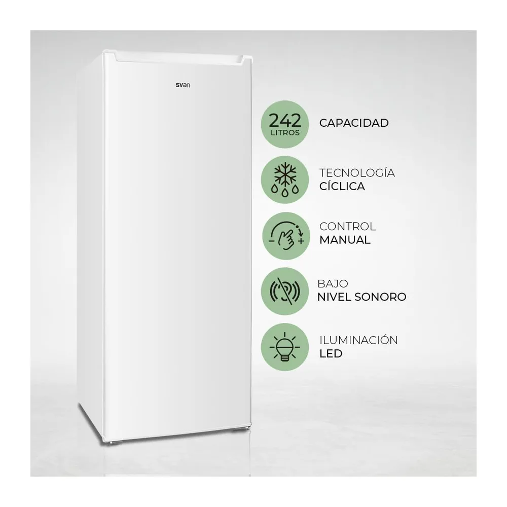 Svan Frigorífico Refrigerador Blanco SR145501E. Capacidad 242 L — 4