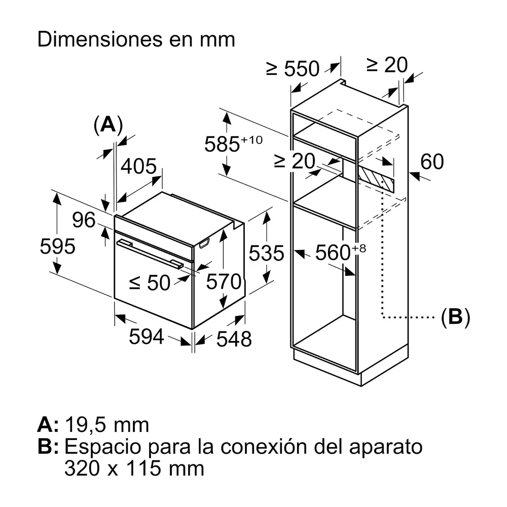 Bosch, Horno Multifunción, Serie 6, Pirólisis, AirFry, Acero, HBG578ES3 [Clase de eficiencia energética A+] — 2