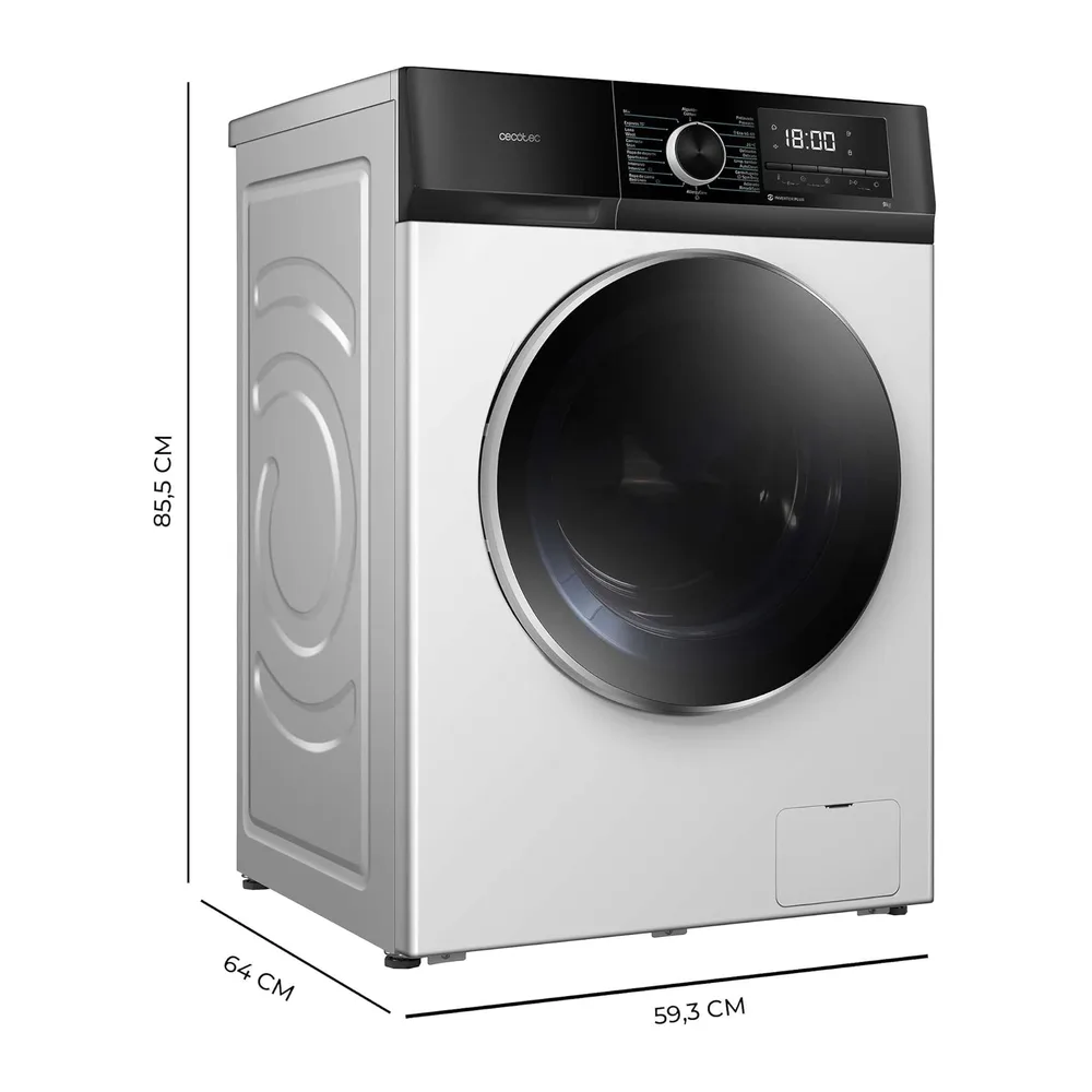 Cecotec Lavadora 12Kg Carga Frontal Bolero DressCode 12500 Inverter. 1400rpm — 2