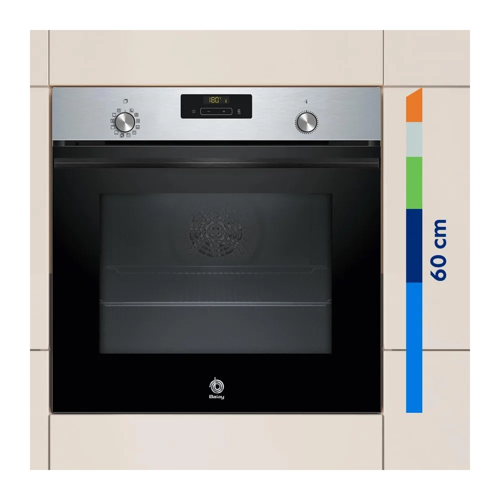Balay, Horno multifunción, Pirólisis y Aqualisis, Cristal negro, 3HB4841X3 [Clase de eficiencia energética A+] — 2