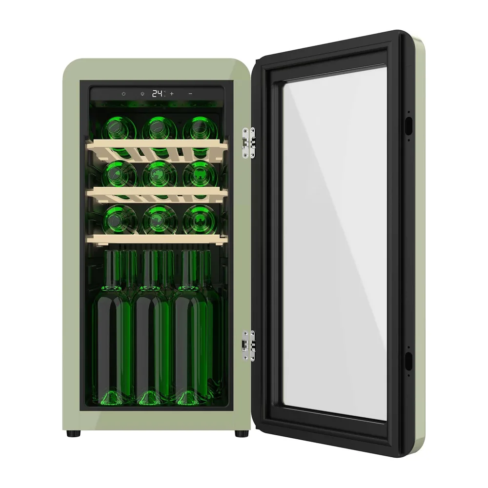 Cecotec Vinoteca 18 Botellas Retro Bolero Grandsommelier Origin 18 Hit Green. Acabado En Verde Con Control Led — 3