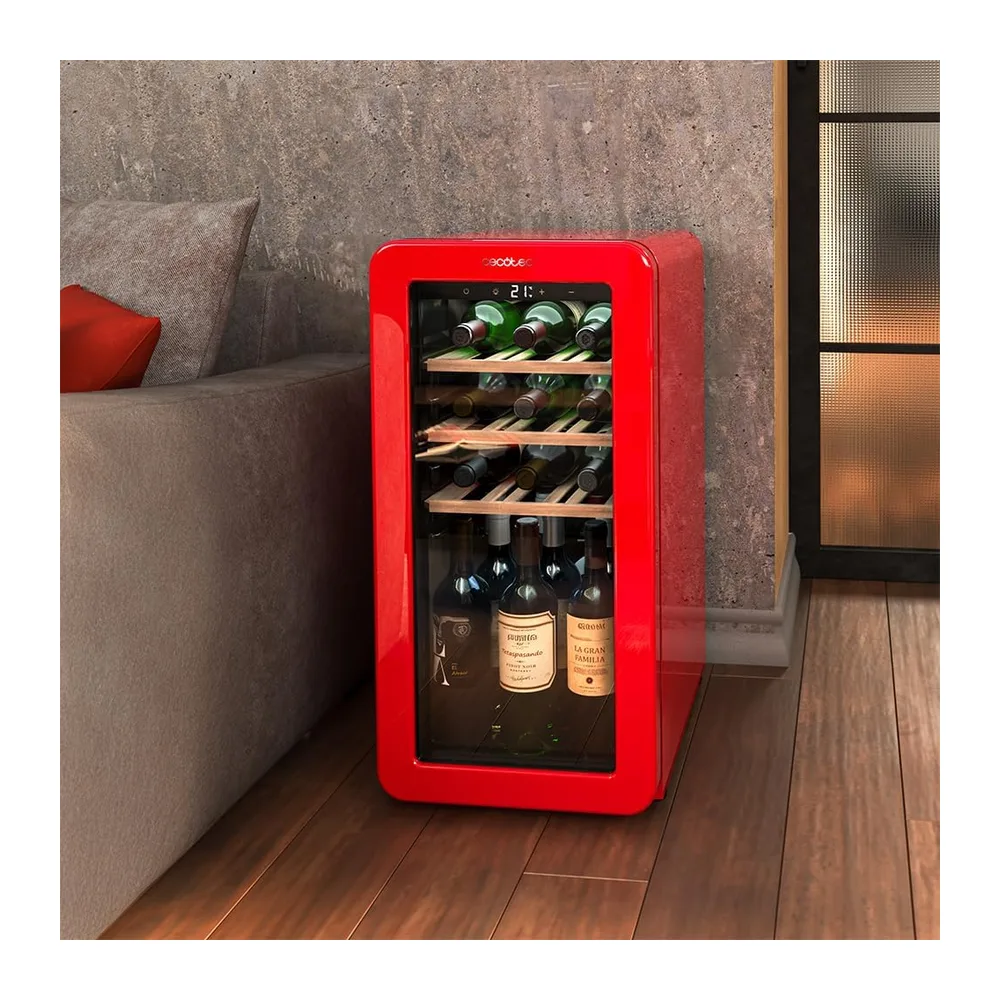 Cecotec Vinoteca 18 Botellas Retro Bolero Grandsommelier Origin 18 Hit Green. Acabado En Verde Con Control Led — 5