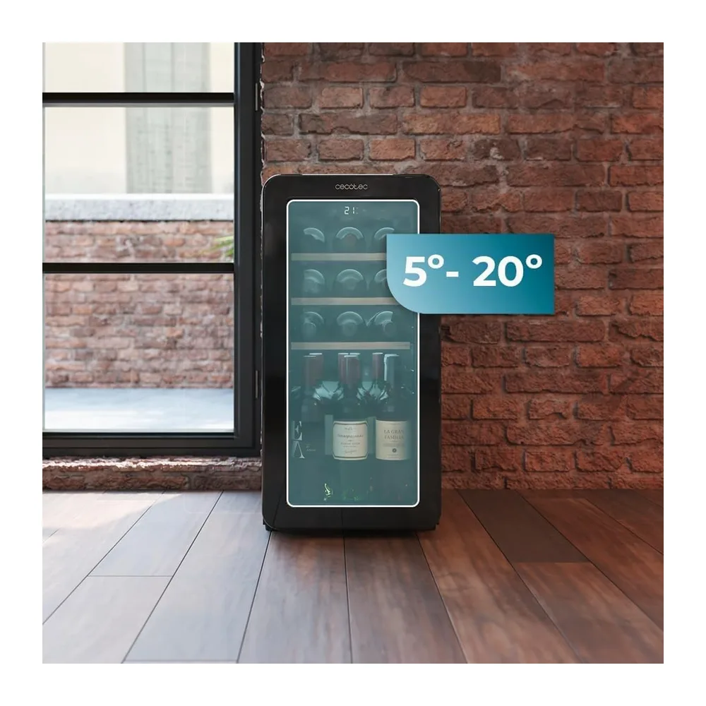 Cecotec Vinoteca 18 Botellas Retro Bolero Grandsommelier Origin 18 Hit Green. Acabado En Verde Con Control Led — 6