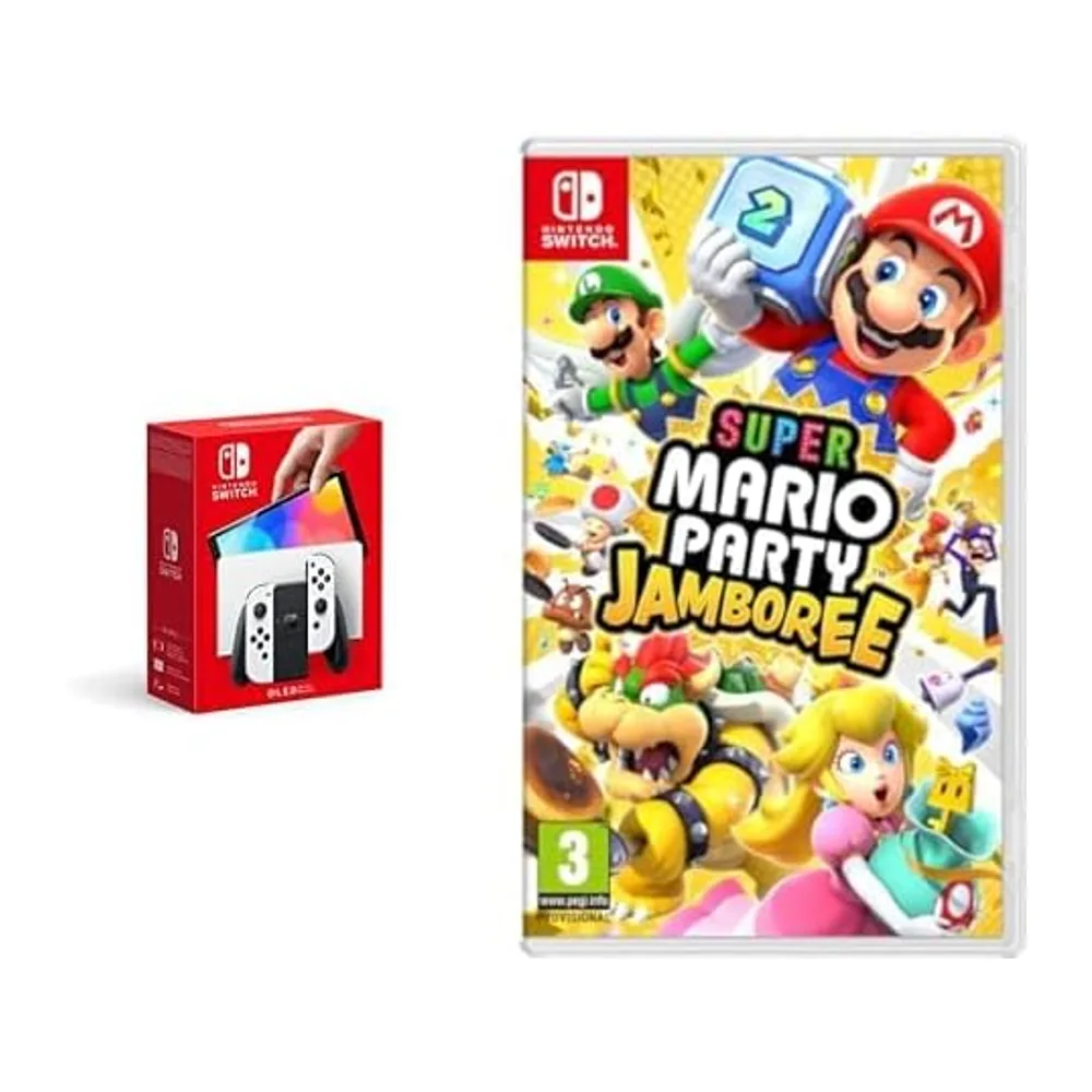 Nintendo Switch (versión OLED) Blanca & Super Mario Party Jamboree