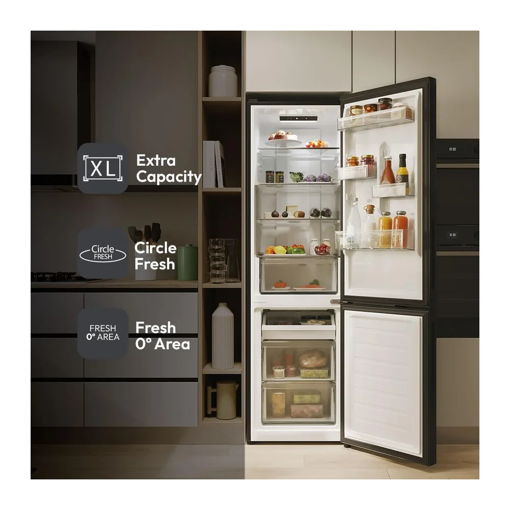 CANDY City Fresco 300 CNCQ2T518EB, Frigorífico Combi, 280L, Ancho 55cm, Altura 182cm, Total No Frost Circle+, — 4