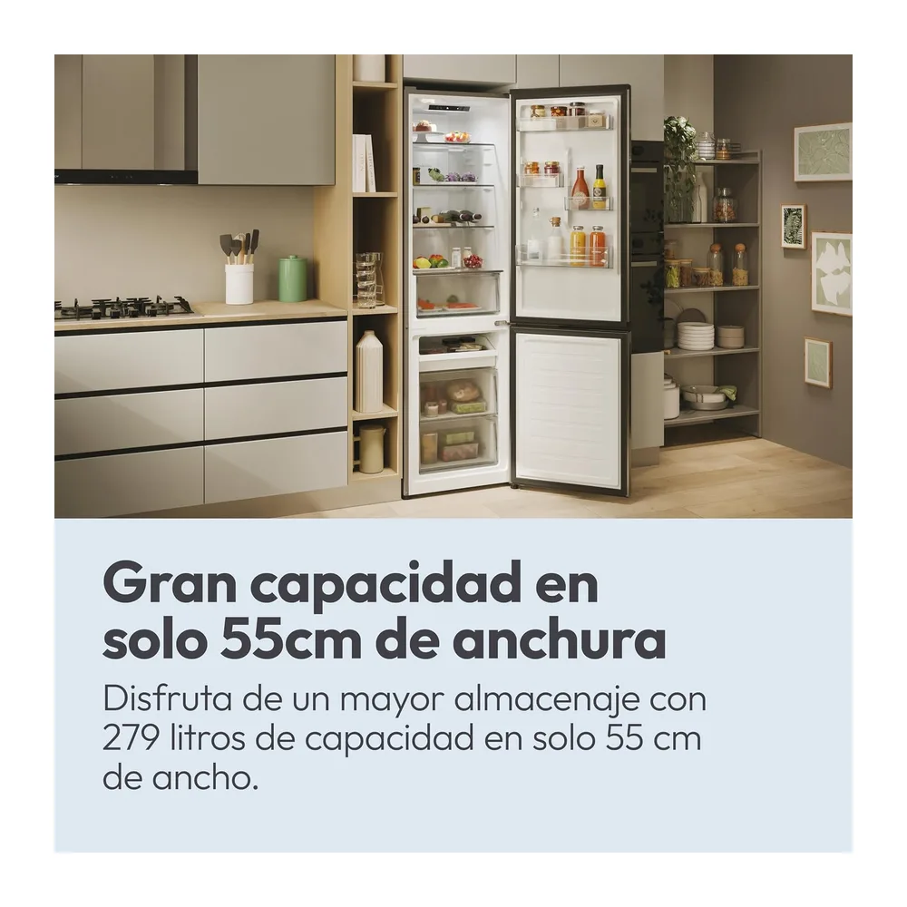 Candy City Fresco 300 CNCQ2T518EW, Frigorífico Combi, 280L, Ancho 55cm, Altura 182cm, Total No Frost Circle+, — 5