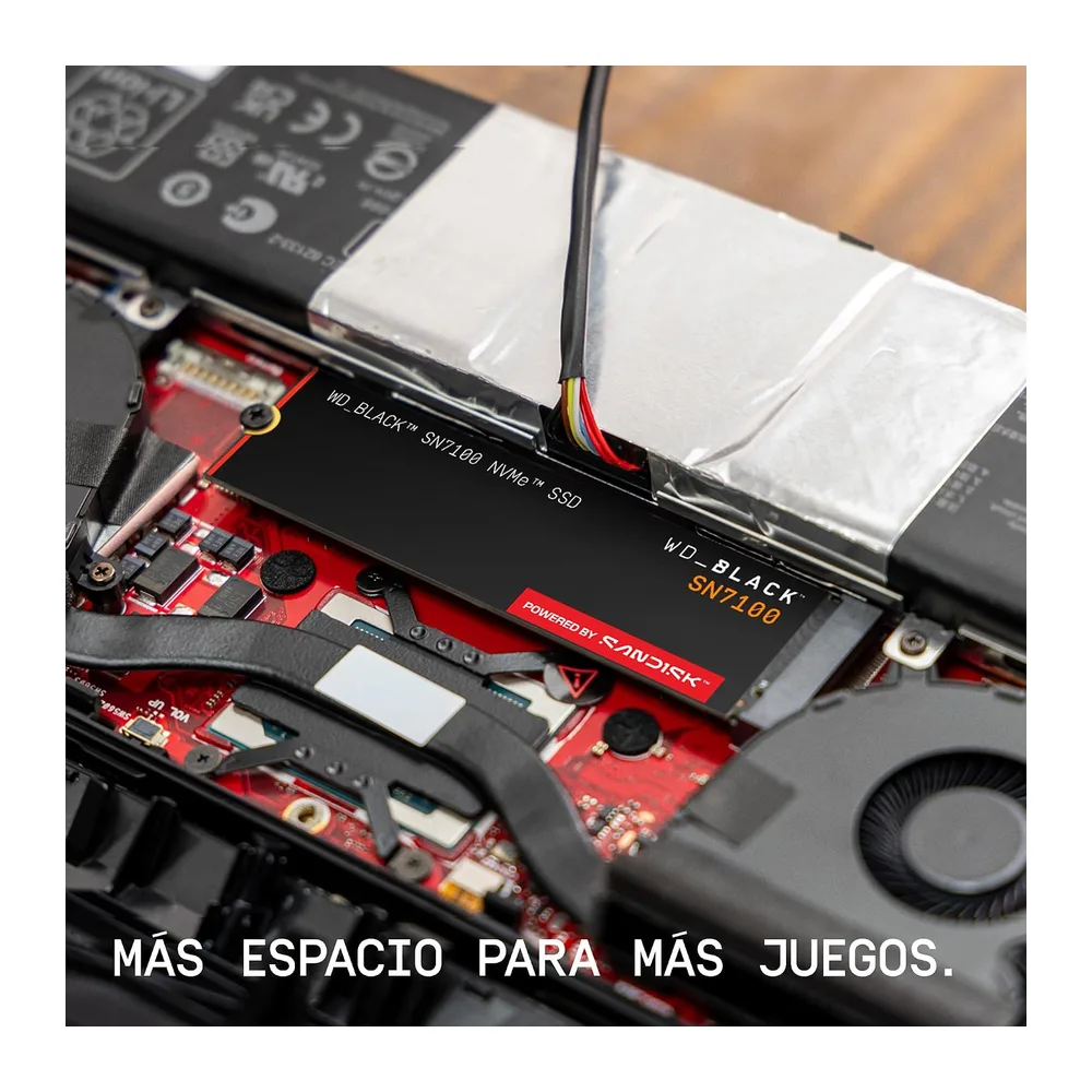 WD_Black SN7100 2TB NVMe SSD, M.2 2280, Velocidades hasta 7250 MB/s, Next Gen TLC 3D NAND, WD_Black — 4